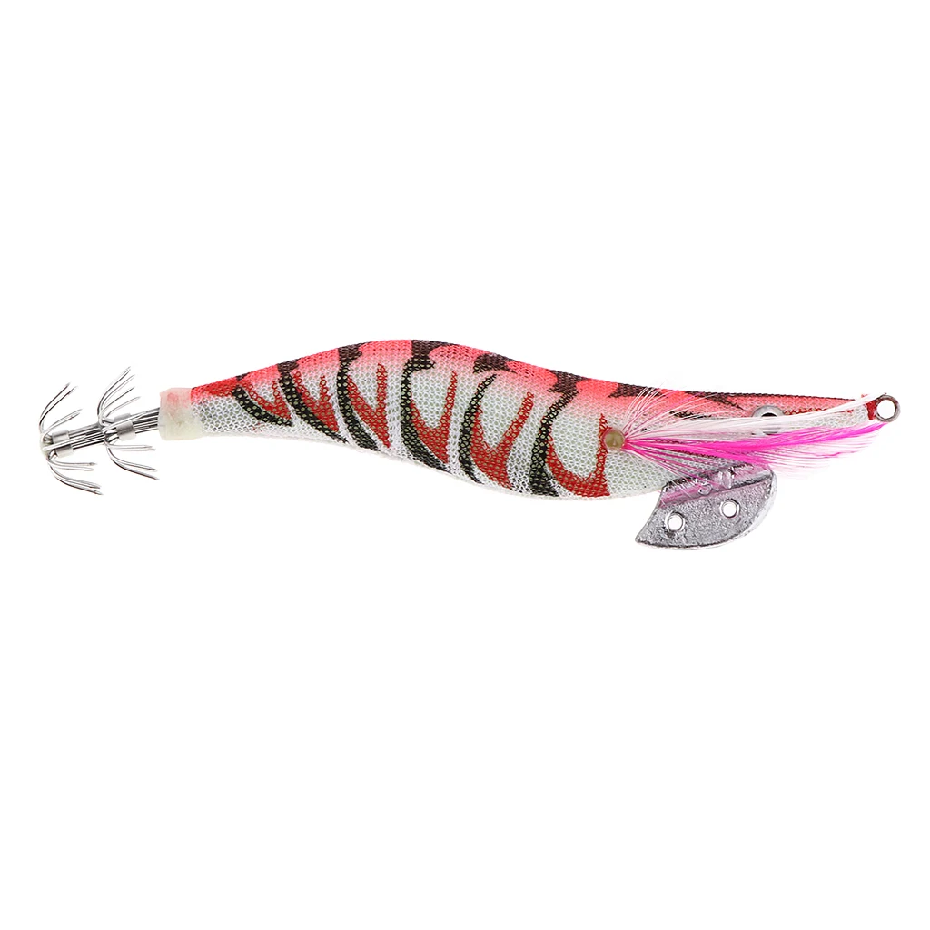 3D Artificial Wood Shrimp Fishing Lures Squid Jigs 11cm Glow Tail Prawn Lures Spinner Hard Baits Fishing Accessories Crankbait