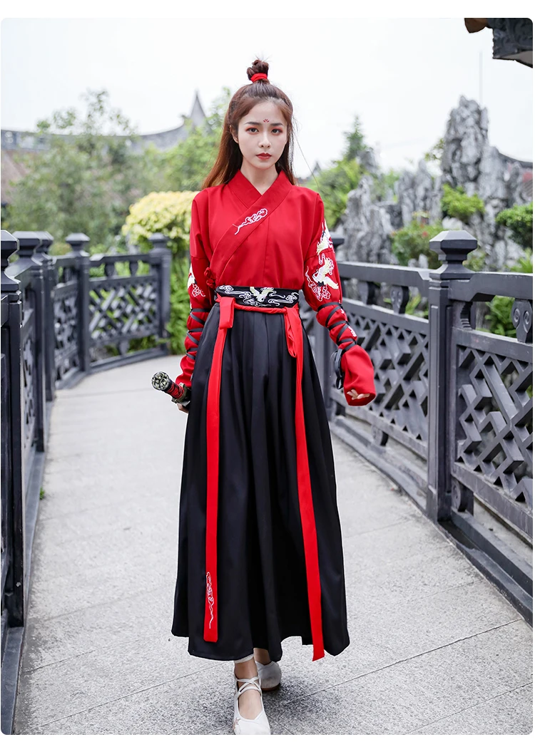 Женский китайский национальный костюм ханьфу костюм Улучшенная одежда воина летний древний Тан Фея Принцесса Костюм для сцены, косплея DWY4154