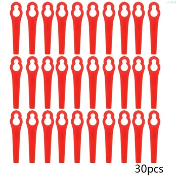 

30pcs Plastic Grass Trimmer Blades Mower Replacement Trim Fast Switchblades l29k