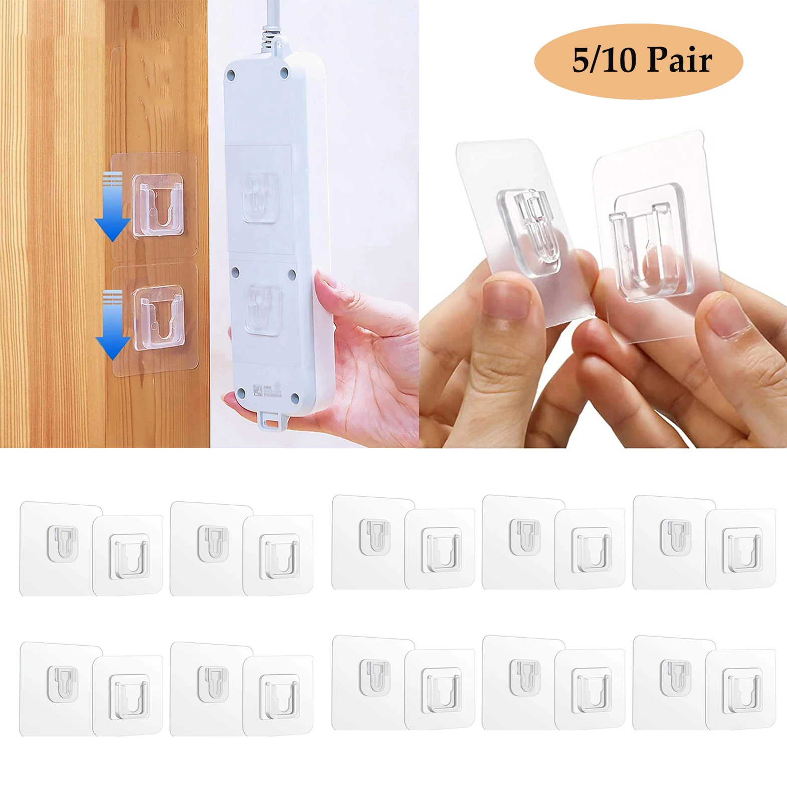 5/10 пар Двухсторонняя клейкая Настенные Крючки вешалка ясно прилипания крюк самоклеящиеся крючки присоски
