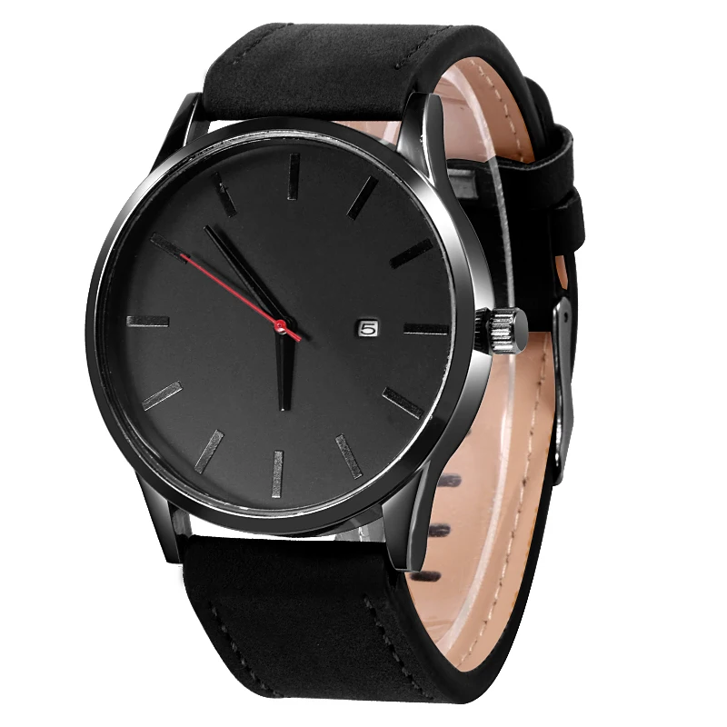 Men's Fashion Leather Quartz Watch - Casual Sports Wristwatch