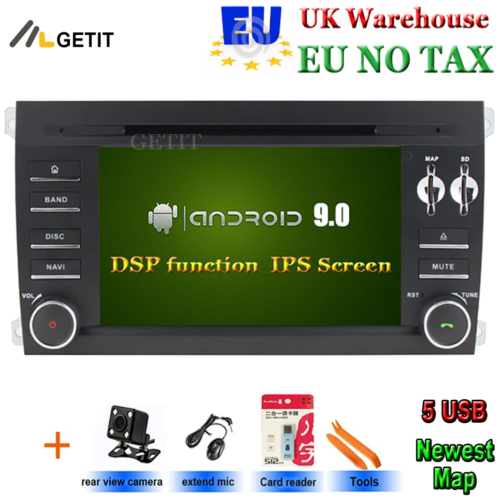 Android 9 автомобильный dvd-плеер стерео для Porsche Cayenne 2003-2010 с радио WiFi Bluetooth gps