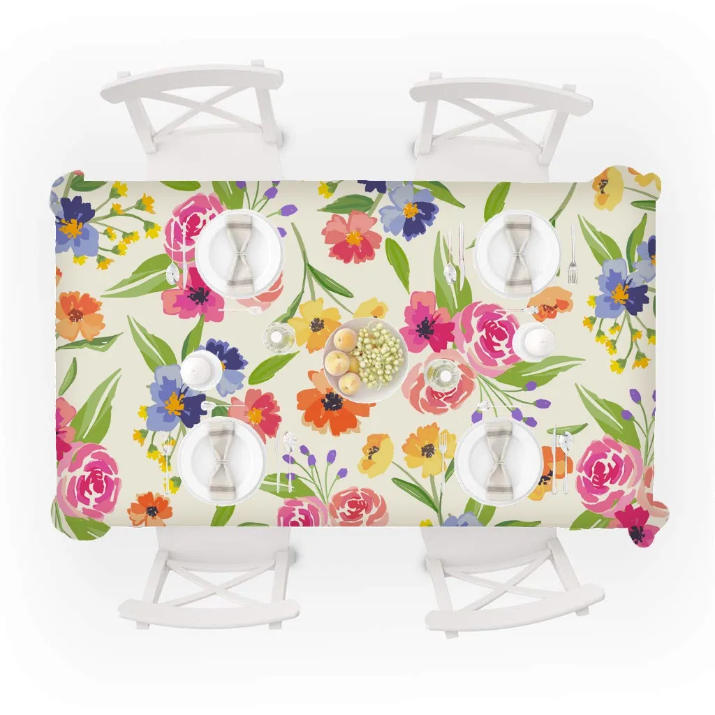 Fresh Flower Pattern Table Cloth Rectangular Tea Table Cover Dining Home Decor Household Accessories New Arrivals Best Selling