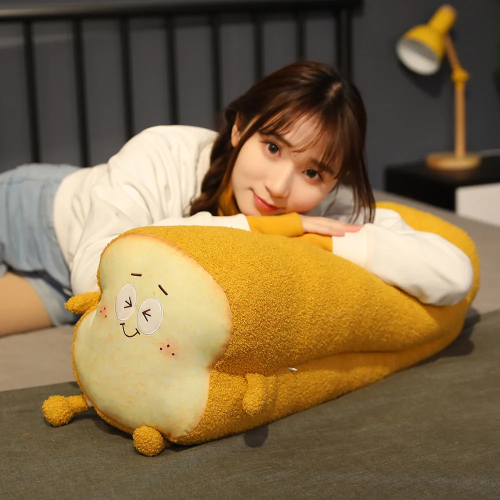 Brinquedos de Pelúcia Almofadas de Alimentos Pão de Brinde Engraçado Recheado Adorável Expressão Boneca Macios Criativo Sofá Cama Decoração Crianças Meninas Presentes Pão 25 Brinquedos e hobbies
