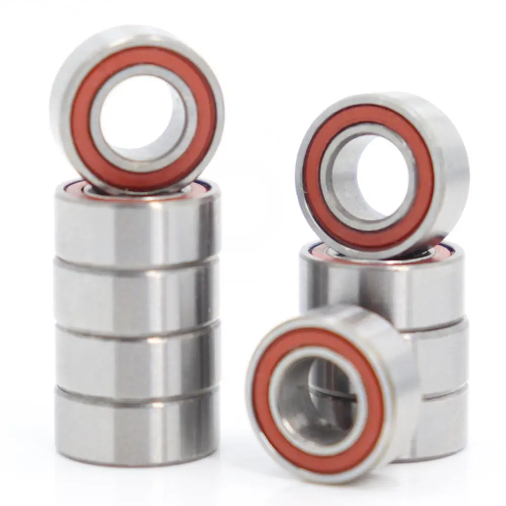 MR105RS Bearing ABEC-3 ( 10PCS ) 5X10X4 mm Miniature RC Motor MR105-2RS Ball Bearings MR105 RS 2RS Orange Sealed afbeelding
