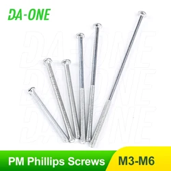 M3 M4 M5 M6 Machine Hardware Fittings Phillips Cross Recessed Pan Head Bolt Screws 10/50 PCS PM White Zinc Plated Bolts Screw