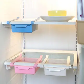

0.3L Kitchen Freezer Fridge Slide Drawer Space Saver Storage Organizer Rack Shelf Holder Storage Boxes Bins Durable Plastic Box