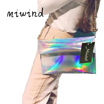 

sac a main obag Women's Handbags holographic messenger bags Laser bags clutch bolso mujer bolsas femininas Women's shoulder bag