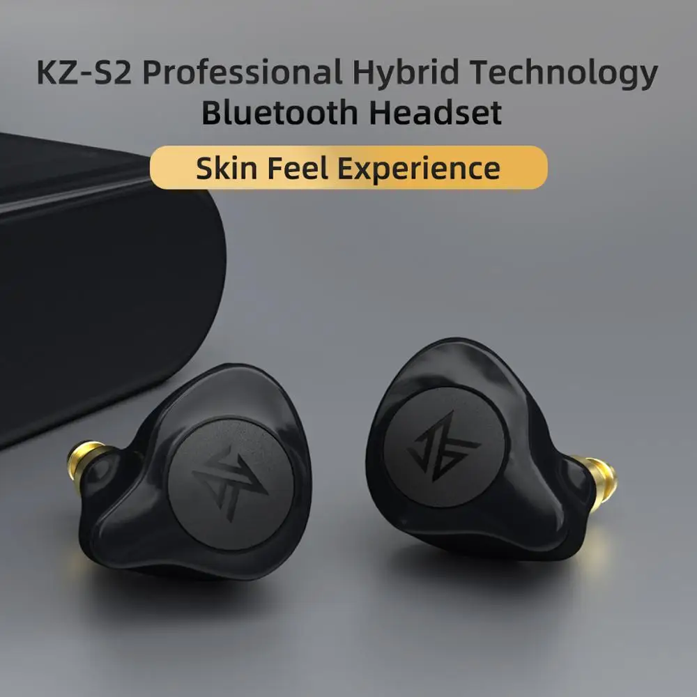 KZ S2 True Wireless TWS Earphones Bluetooth v5.0 Hybrid 1DD+1BA Game Earbuds Touch Control Noise Cancelling Sport Headset