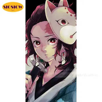 

5d Diy Diamond Painting Kamado Tanjirou Demon Slayer Anime Poster Figure Diamond Embroidery Full Round Cross Stitch Unique Gifts