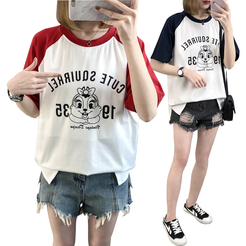 Мультяшная одежда с принтом птицы для кормления беременных футболка женская