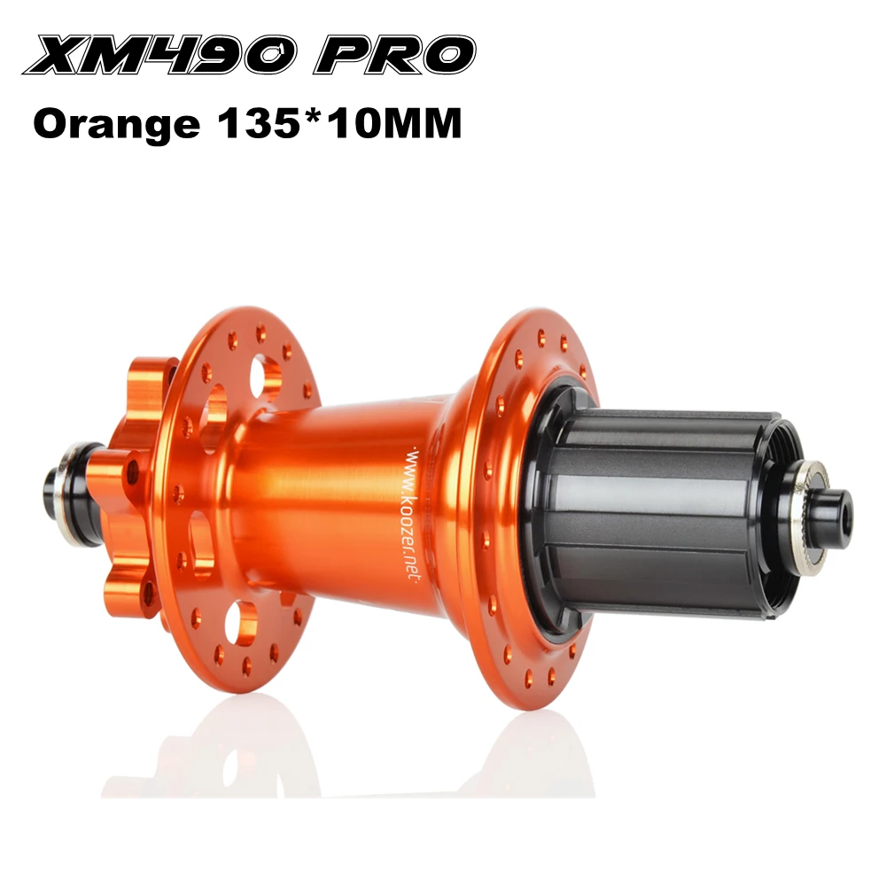 Koozer красочные 32H втулки MTB 4 подшипника дисковый тормоз горного велосипеда втулка задняя 10*135 мм QR 100*15 12*142 мм через ступицу велосипеда XM490 PRO - Цвет: orange 135x10 MM