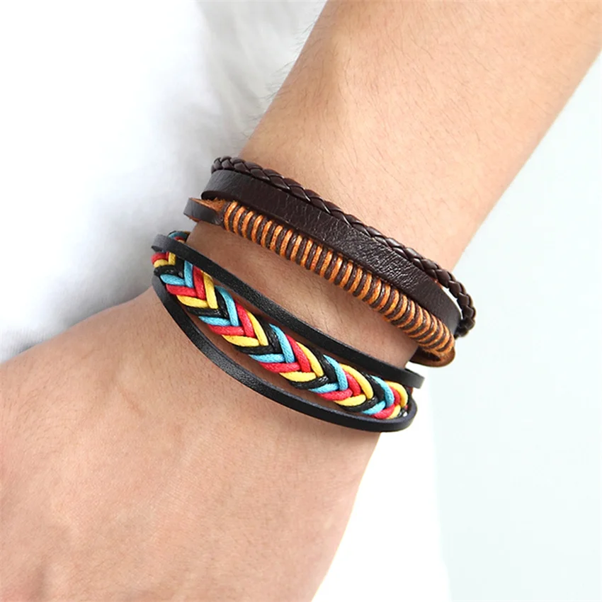 Лидер продаж 2019 модные ювелирные украшения ручной работы многослойный кожаный