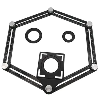 

Aluminum Alloy Multi Angle Measuring Six-Fold Ruler Positional Locator Universal Trepanning Lineation Tile Glass Punching Tool