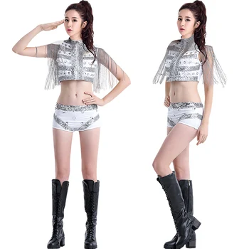 

2020 silver crystals bodysuit singer sparkling sexy ds female costumes performance dress bar dj show party stage jazz dance set