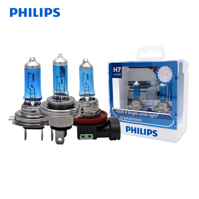 Philips H1 H4 H7 H11 9005 9006 12 В Кристальное видение 4300K яркий белый светильник