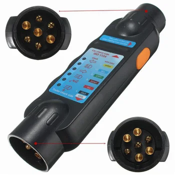 

Plug Wiring Circuit Tester Indicator Towing Lights Socket ABS+Copper 6 LED