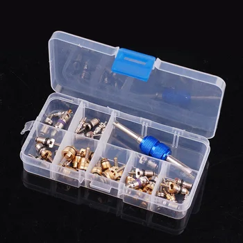 

Kit Valve Cores Auto Oil resistant R134A AC Schrader Air Conditioning Service Water tightness Copper