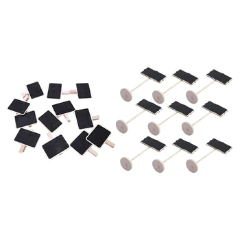 

12Pcs Small Blackboard Clip Mini Blackboard Pegs Wooden Photo Note Clip with Chalkboard Wooden Message Board Holder
