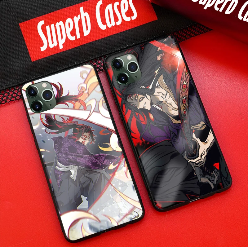 Kokushibo Kimetsu no Yaiba мягкий силиконовый стеклянный чехол для телефона Apple iPhone 6 6s 7 8 Plus X