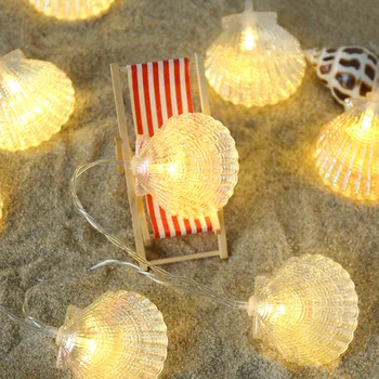 

1.5M/3M Fairy Garland Lights LED Shining Shell Shape AA Battery String Lights Holiday Lamp for Wedding Christmas Home Decoration