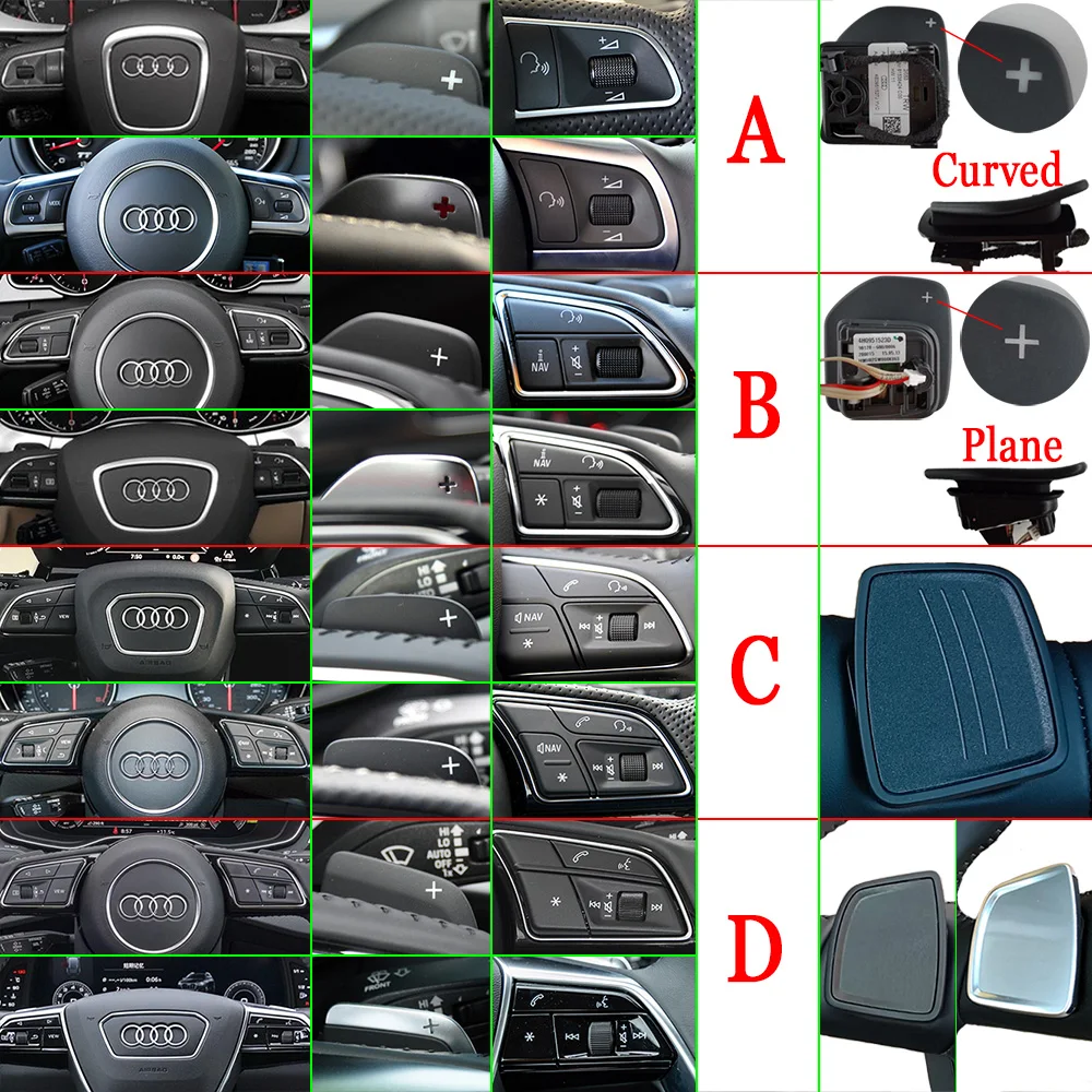 Shift Paddles For Audi Sline Quattro RS Q3 Q5 Q7 S3 S5 SQ5 SQ7 R8 A3 A4 A5 A6 A7 S4 TT TTS Car Steering Wheel Extend DSG Sticker steering wheel paddle extension