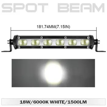 

Spot LED Flood Work Single Row 6D Optical Design Offroad ATV Wagon Train