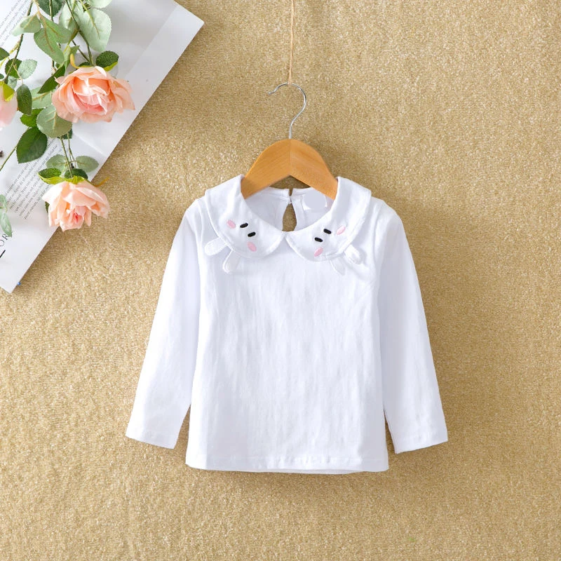 Girls Blouses Cotton Children Tops Autumn School Girl Blouse Kids Spring Clothes Girls Shirt Long Sleeve infant toddlers bow