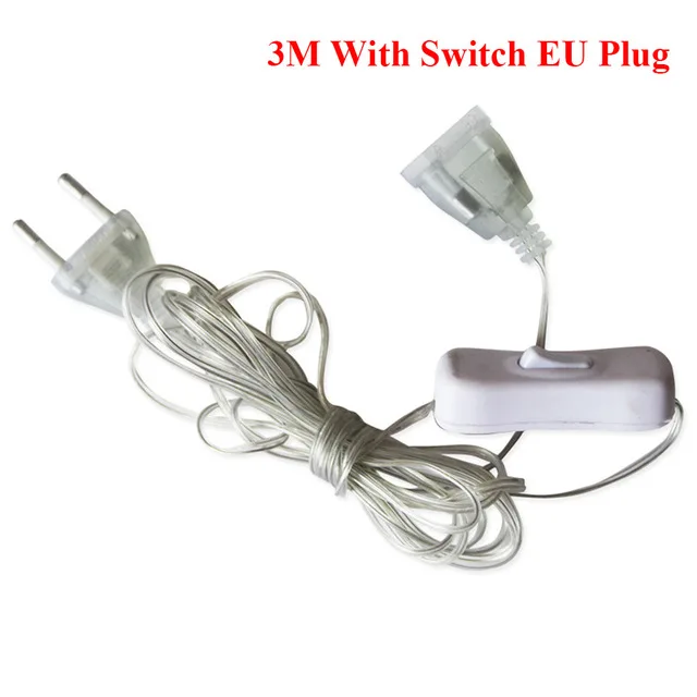 Permalink to 3m Plug Extender Wire Extension Cable EU/US Plug for LED String Light Wedding Decoration Led Garland DIY Natal Christmas Lights