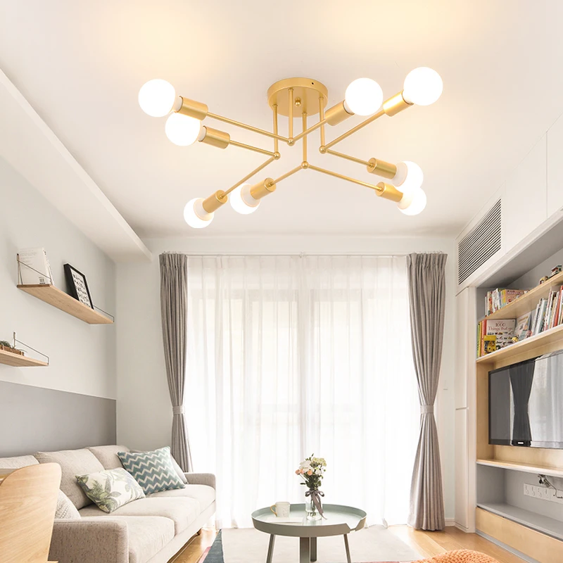 

Designer s Simple Line Ceiling Lights Nordic Postmodern Iron Art Ceiling Lights Living Room Art Ceiling Lights