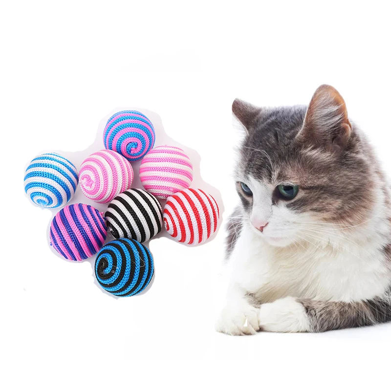 

4PCS Cute and funny cat toy stretch plush ball inch cat toy ball creative colorful interactive cat cat bite toy BA001