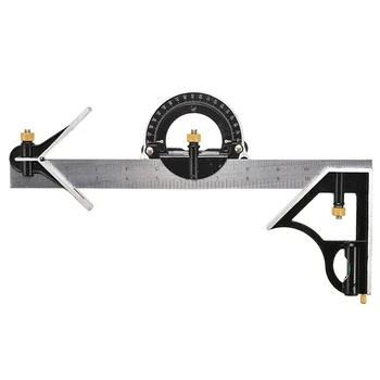 

1Pcs 12inch Combined Square Angle Ruler Measuring Tool Tri- Square Ruler Steel protractor Measure Tool Carpenter Tools