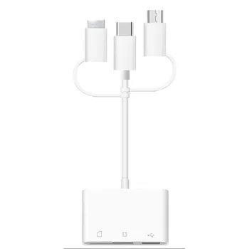 

USB Card Reader 3-in-1 Universal TF Secure Digital Memory Cards Phone Adapter For Iphone Android Type-C