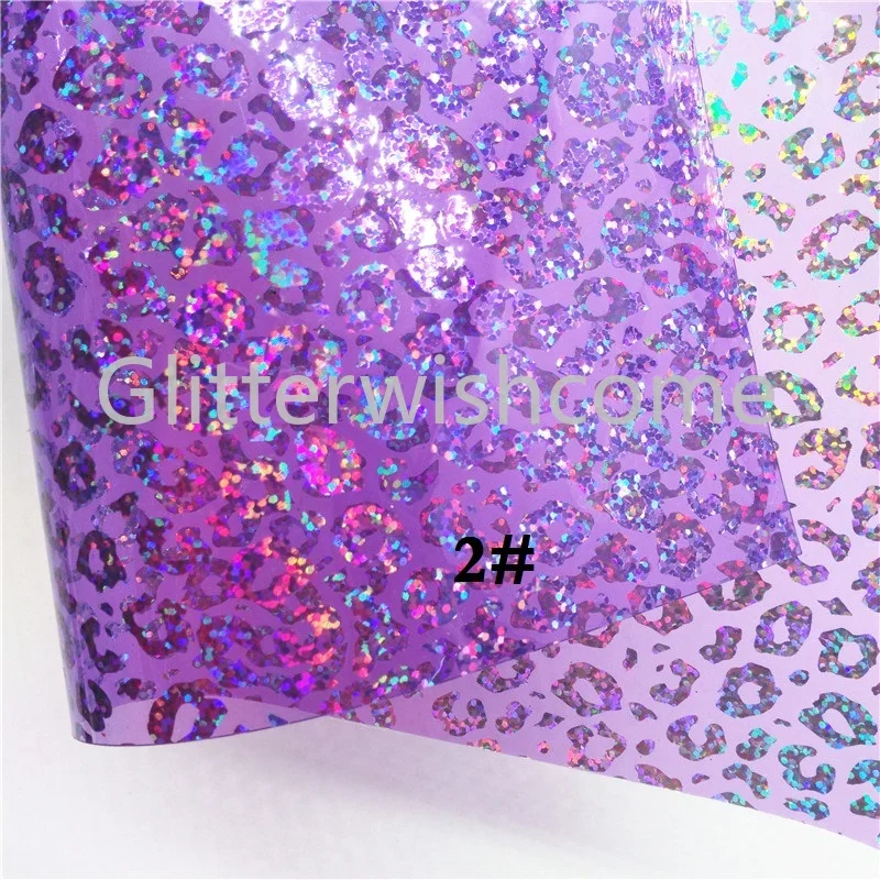 Glitterwishcome 21X29CM A4 Size See Through PVC, Leopard Printed Transprent Faux Leather Sheets for Bows, GM619A