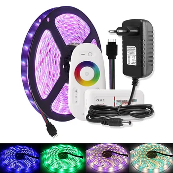 

5M RGBWW RGBW RGB LED Strip Set 5050 DC 12V Waterproof 60 LEDs/m Ribbon Led Tape With 2.4G Touch Remote Controller Power Adapter
