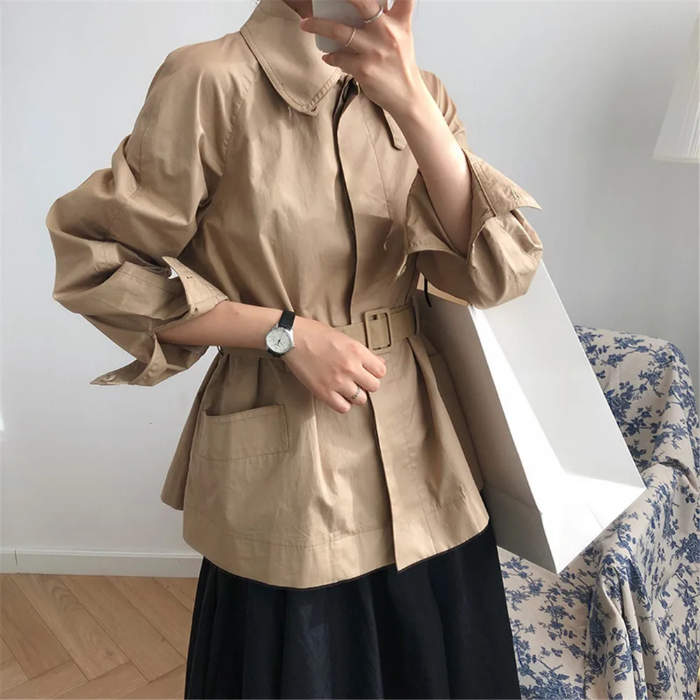 Woman Clothes Trench Coats Autumn Short Windbreaker For Lady Fashion Women