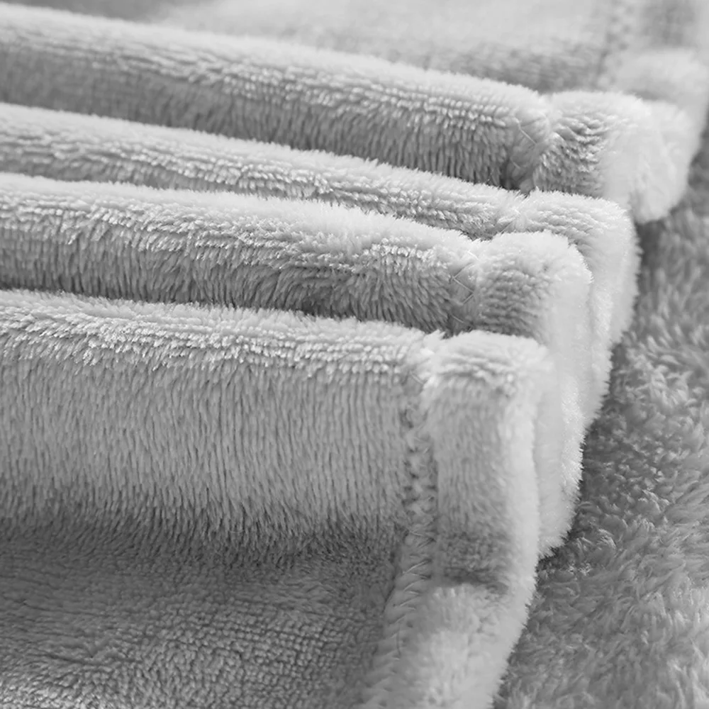 Hot Flannel Fleece Blanket Winter Warm Brushed Blankets Dark Blue Red Light Gray Dark Gray Camel