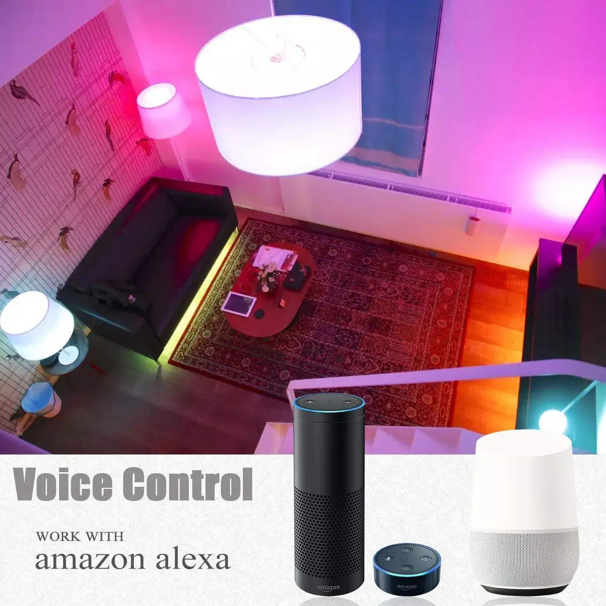 E26 E27 WiFi Смарт Светодиодный светильник 12 Вт лампа равна 90 RGB холодный теплый белый