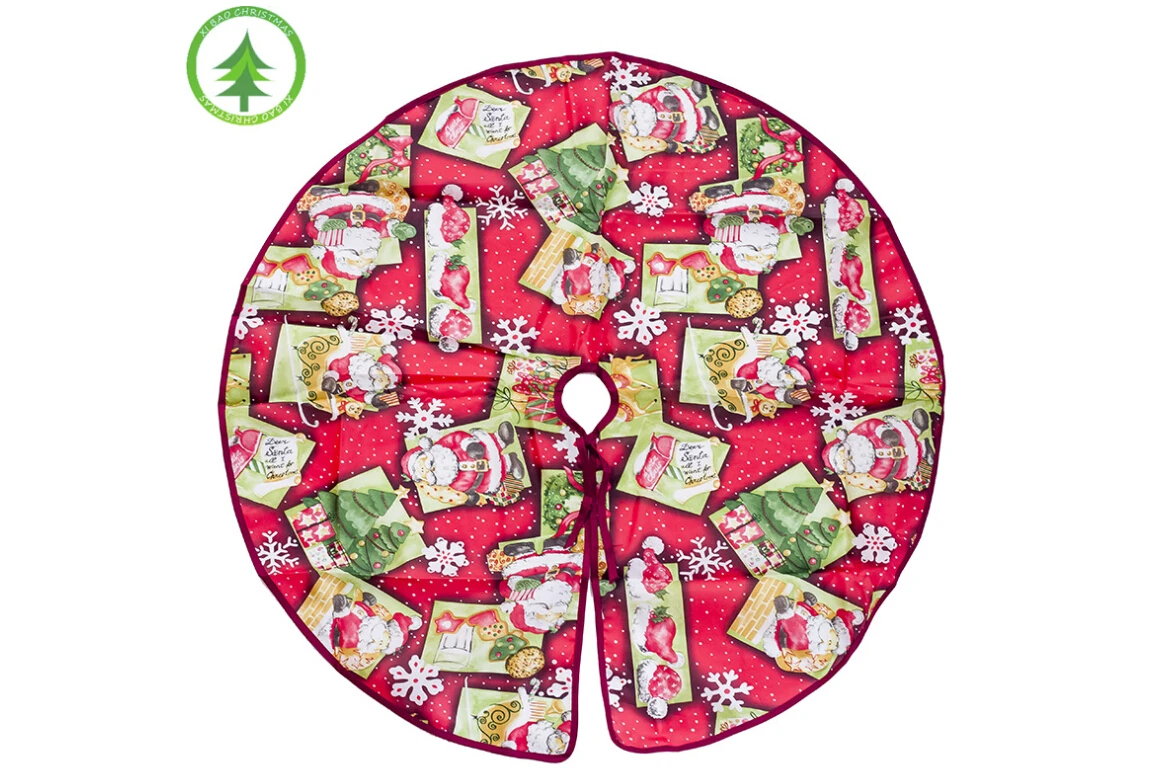 Beauty Christmas Tree Skirt Base Floor Mat Cover Apron Santa Claus Floral Ornament Xmas Party Festive Home Decor - Цвет: Santa Claus