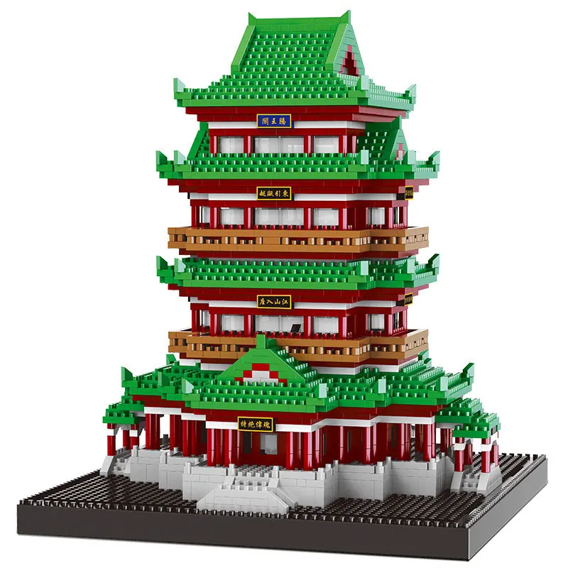 

16069 16078 Mini Blocks Chinese Style Castle DIY Assembly Bricks for Children Educational Toys China Tower for Kids Gifts B