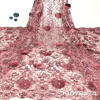 

African Sequins Lace Fabric 2020 High Quality lace Embroidered Nigerian Lace Fabrics French Tulle Lace Fabric For Women XX33281