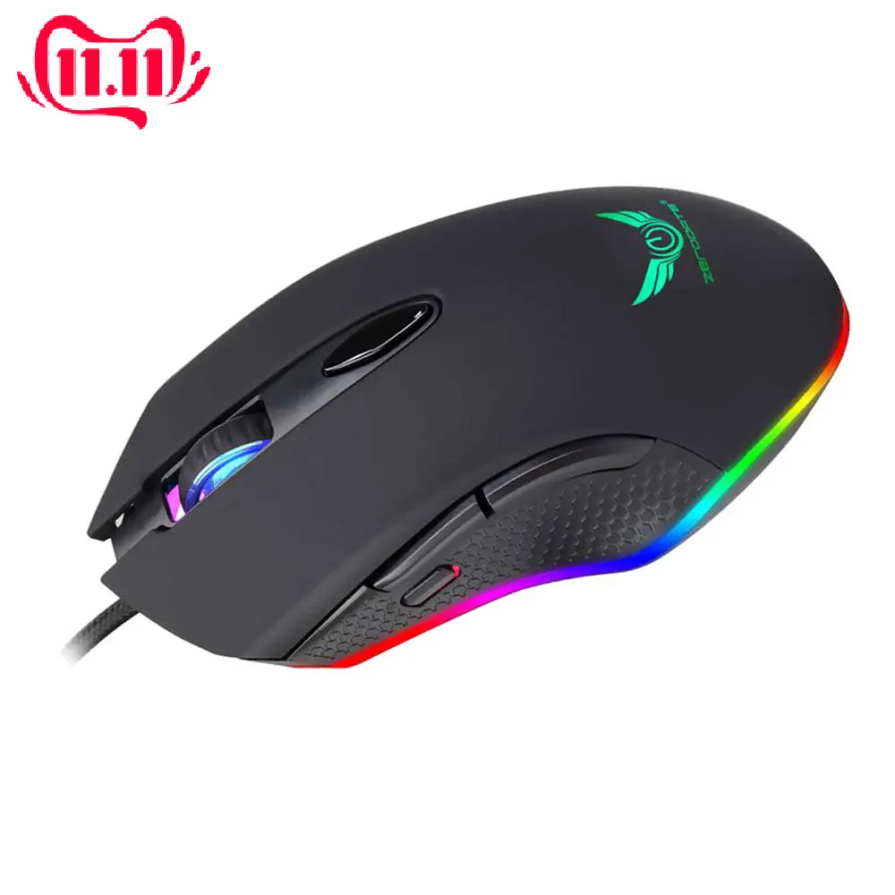

Wired Gaming Mouse Gamer RGB Backlight Ergonomic Mice with 12-level Adjustable DPI Maximum 4800 DPI 6 Buttons Game Mouse Mice