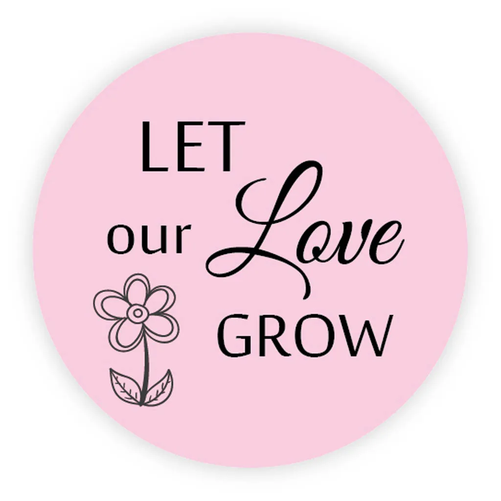 DouxArt 100 штук Let Our Love Grow наклейки 4 см красочные свадебные сувениры крещение