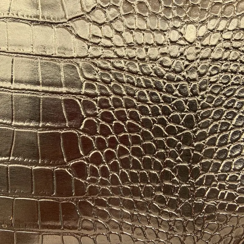 Crocodilo pele de couro sintético PVC, Golden Metal Material