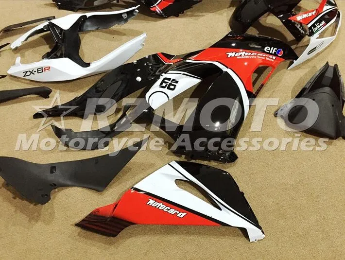 ABS полный обтекатель комплект подходит для Kawasaki ZX6R 2013 Обтекатели ZX-6R Ninja 636 599 холодный красный черный