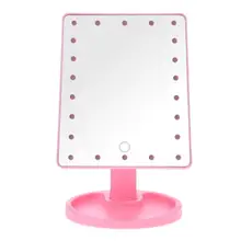 Зеркало для макияжа с сенсорным экраном, регулируемое увеличительное настольное косметическое зеркало, инструмент для макияжа, вращающееся на 360, 22 светодиодных лампы