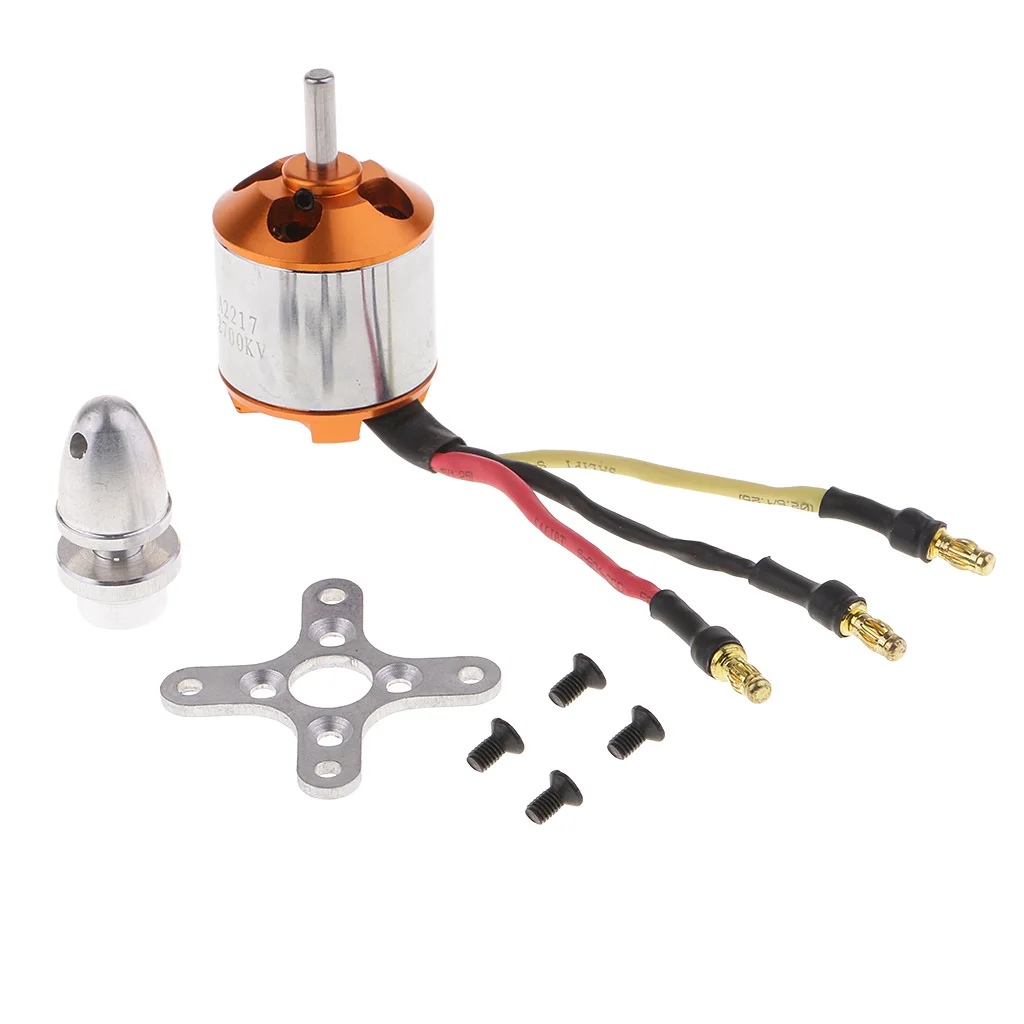 A2217 2700KV Brushless Motor + Metal Mount / propellers Clip for 6'' Blade Propeller Fixed Wing Helicopter / RC Ship