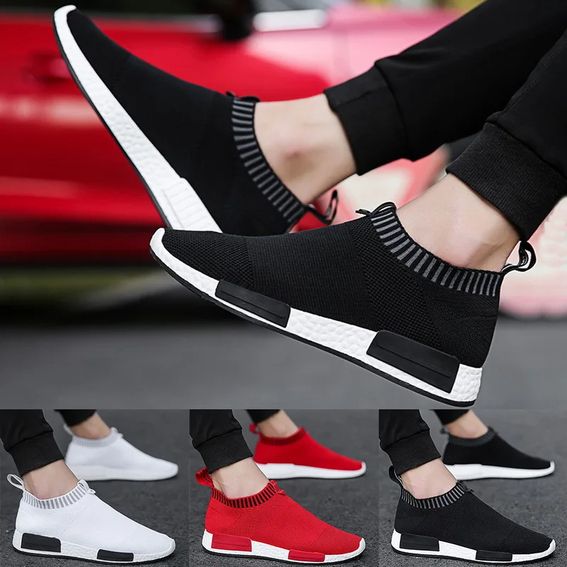 SHUJIN Women Sneakers Vulcanized Shoes Sock Sneaker Women Autumn Slip On Flat Shoes Women Plus Size Walking Flat Shoes