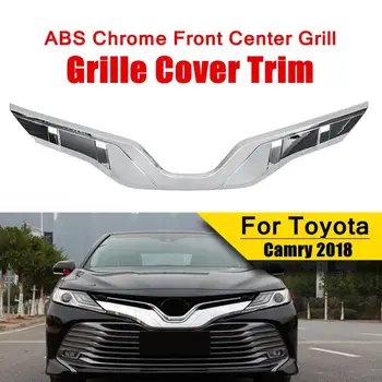 

1 Pcs Front Center Grill Grille Cover Trim For Camry 2018 ABS Chrome Car Styling Car Accessories Easy to install Waterproof