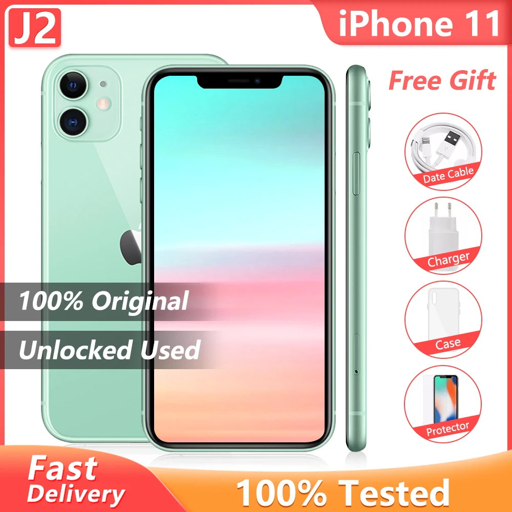 Original Apple iPhone 11 Used 99% New Cellphone 4GB +64GB/128GB 6.1&quot iOS A13 Bionic 12+12MP Camera Unlocked Smartphone | Мобильные
